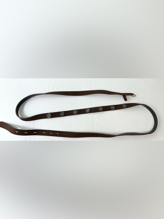 Veronica Beard Nika Belt In  Pecan Size M 100% Leather Suede Circular Details main image 6